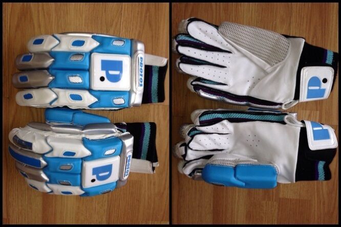 protos professional left handed batting gloves blue white 616